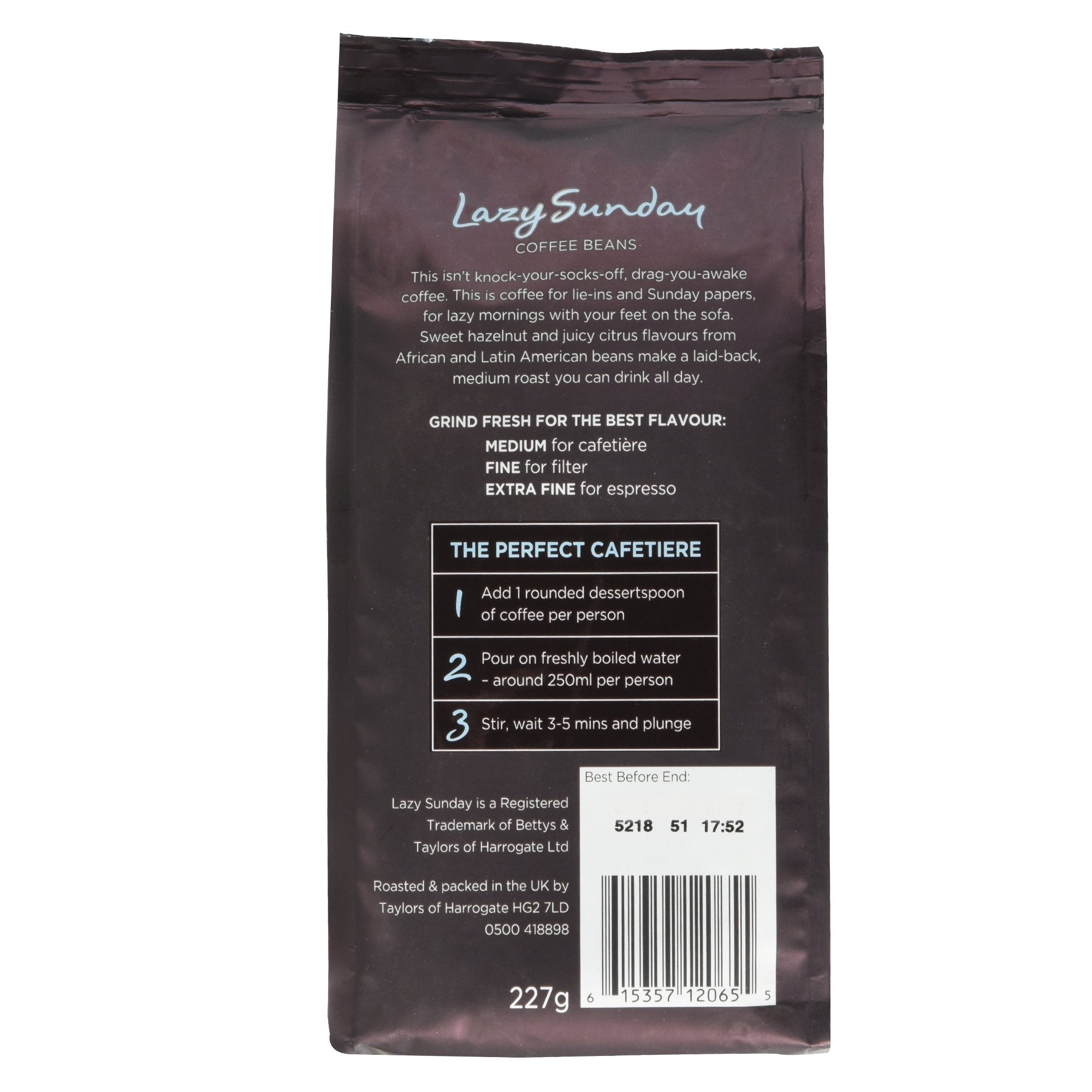 Taylors of Harrogate Lazy Sunday Coffee Beans (227g)