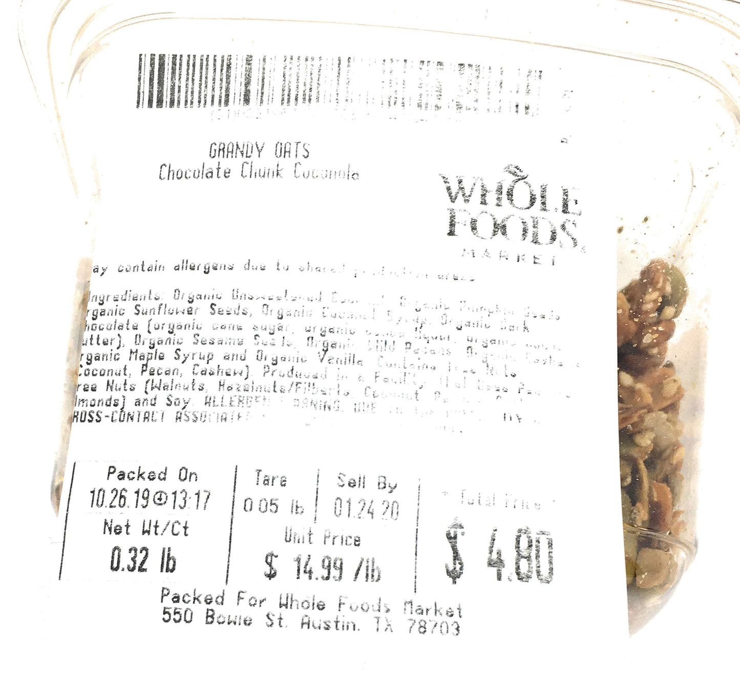 Grandy Organics Chocolate Chunk Coconola