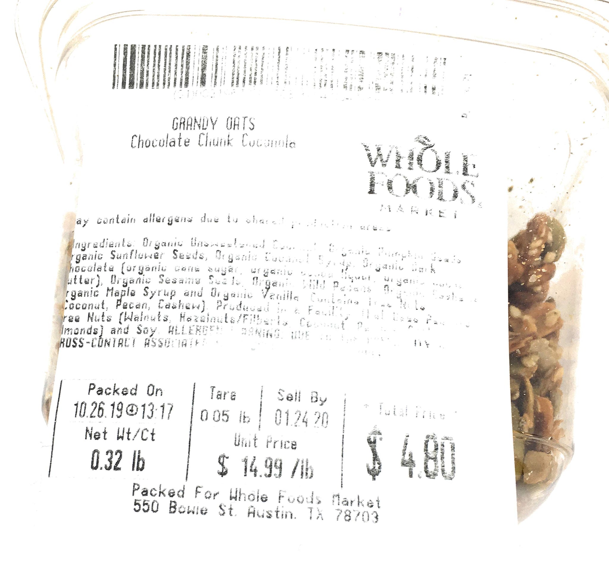 Grandy Organics Chocolate Chunk Coconola
