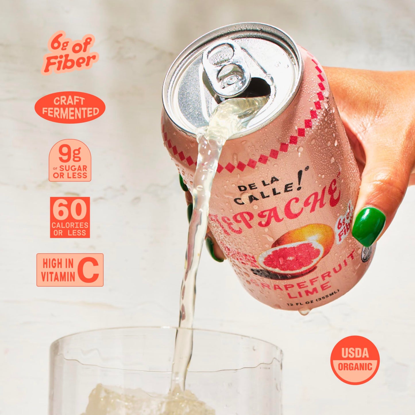 De La Calle, Tepache Grapefruit Lime Paloma Organic, 12 Fl Oz