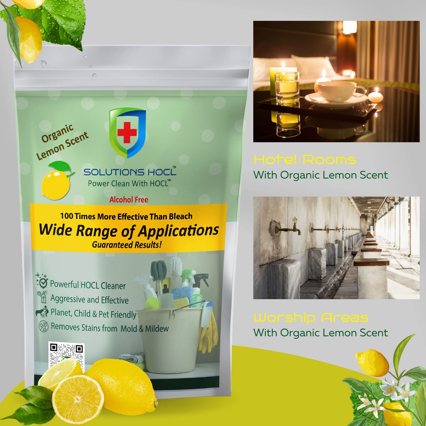 Solution HOCL Powder 10 one gram Individually Packaged Single use packets - (10 grams of total active ingredients) One Gram Packet Makes 1 Gallon (128