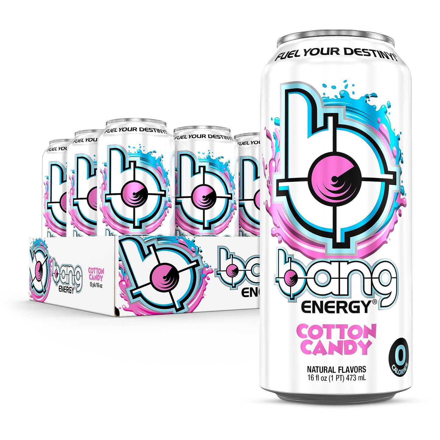Bang Energy Cotton Candy, Sugar-Free Energy Drink, 16-Ounce