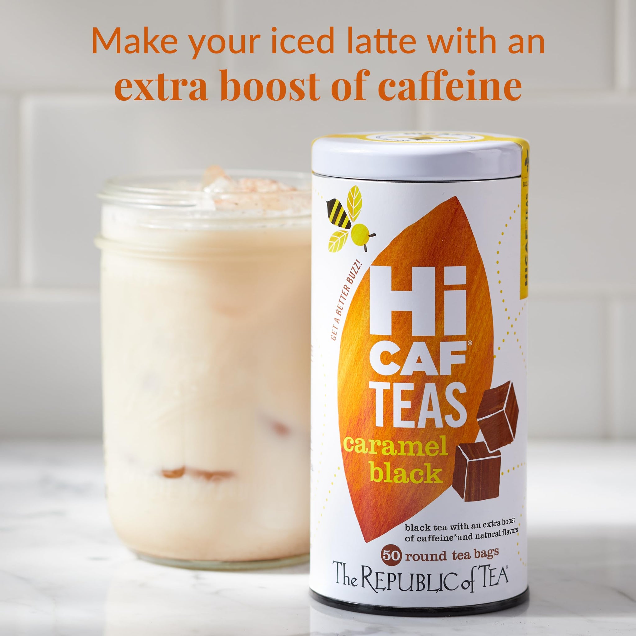 The Republic of Tea - HiCAF Caramel Black Tea, 50 Tea Bags, High in Caffeine
