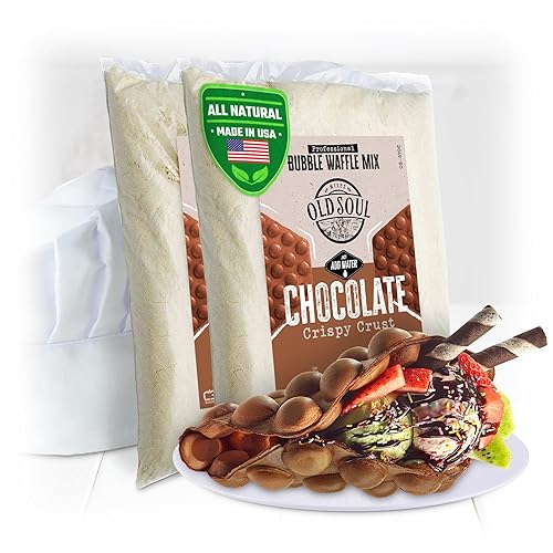 OldSoul Professional Bubble Waffle Mix | Crispy | 10 Lbs | Chocolate Flavor | Egg Waffle Mix | 56 Waffles (10 Lbs, Traditional)