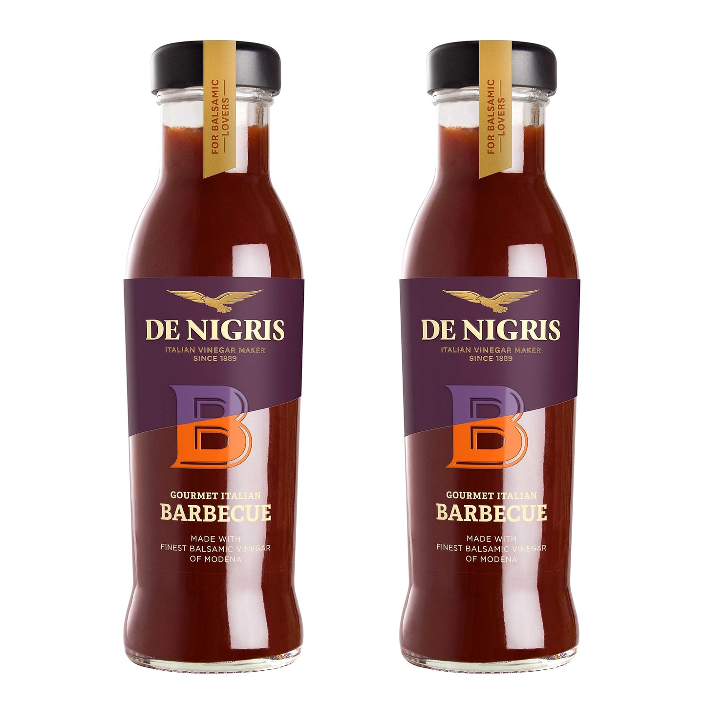 De Nigris Excellence Line - Gourmet Italian Barbecue Sauces With Balsamic Vinegar Of Modena 10,14 Oz (Pack of 2) | Barbecue Sauce With Balsamic