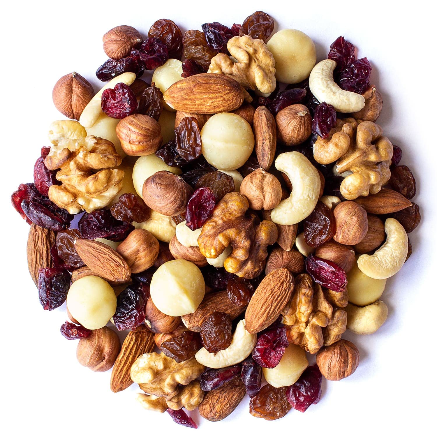 The Magnificent Seven Raw Organic Nuts and Berries Mix, 4 Pounds - Almonds, Cashews, Hazelnuts, Macadamias, Walnuts, Cranberries, Raisins, Non-GMO