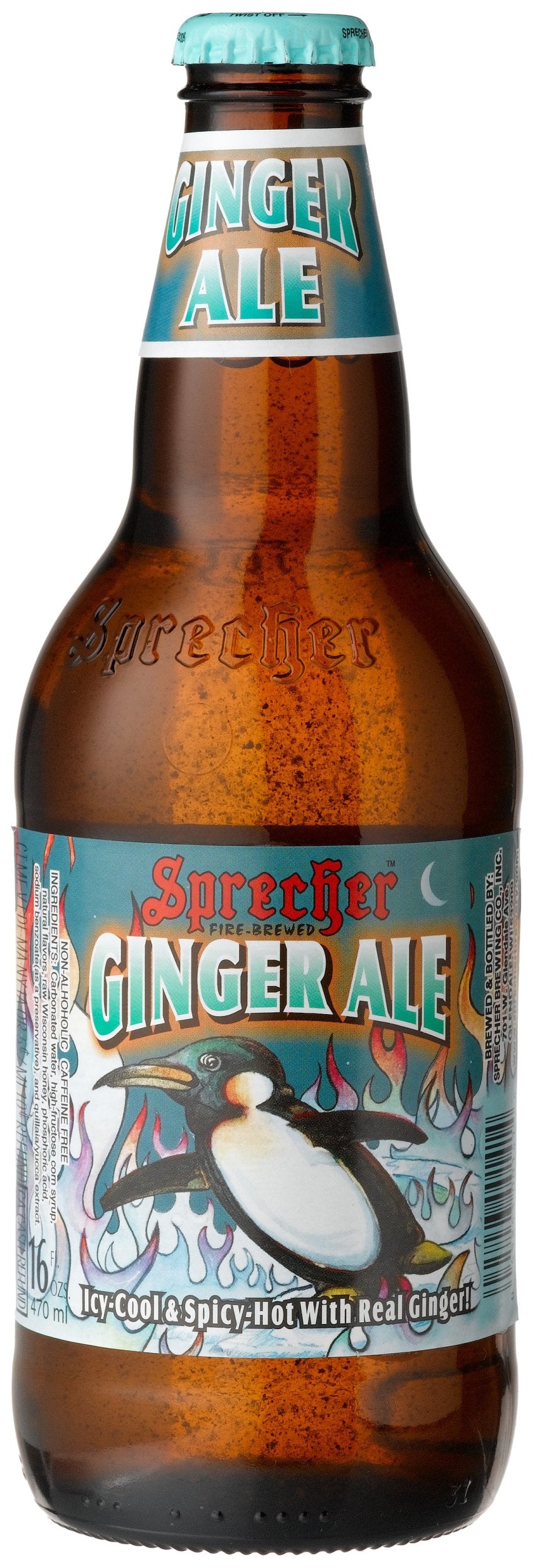 Sprecher GINGER ALE FROM GLENDALE, WISCONSIN IN THE MIDWEST, 16-Ounce Glass Bottle (Pack of 12)