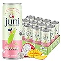 Juni Sparkling Adaptogen Drink with Ashwagandha, Lion’s Mane & Reishi Mushrooms | Green Tea for Focus, Zero Sugar, 5 Calories, Organic | Non Alcoholic