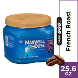 Maxwell House French Roast Dark Roast Ground Coffee (25.6 oz Canisters, Pack of 2)