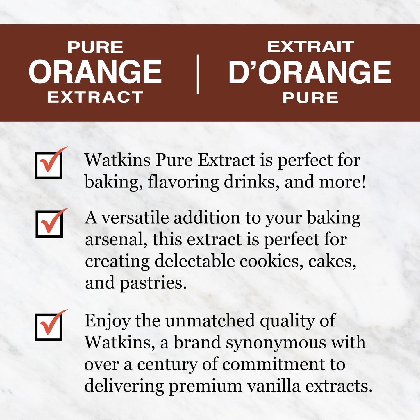 Watkins Pure Orange Extract, Non-GMO, Kosher, 2 oz. Bottle, 1-Pack