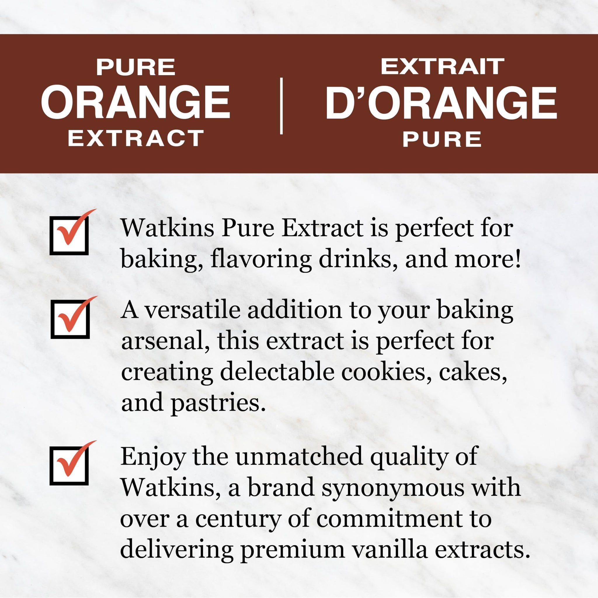 Watkins Pure Orange Extract, Non-GMO, Kosher, 2 oz. Bottle, 1-Pack