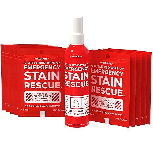 Emergency Stain Rescue Stain Remover Spray - Wine & Coffee Stain Removal - On-the-Go Wipes for Carpets & Upholstery - No Added Phosphates Fabric Spot