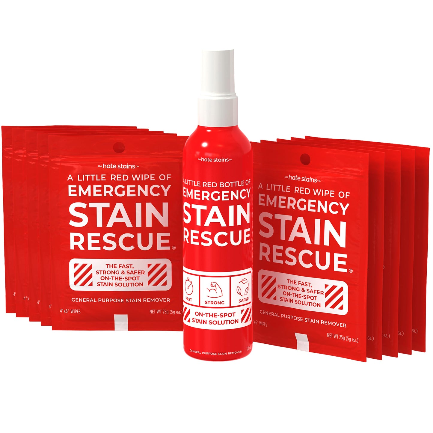 Emergency Stain Rescue Stain Remover Spray - Wine & Coffee Stain Removal - On-the-Go Wipes for Carpets & Upholstery - No Added Phosphates Fabric Spot