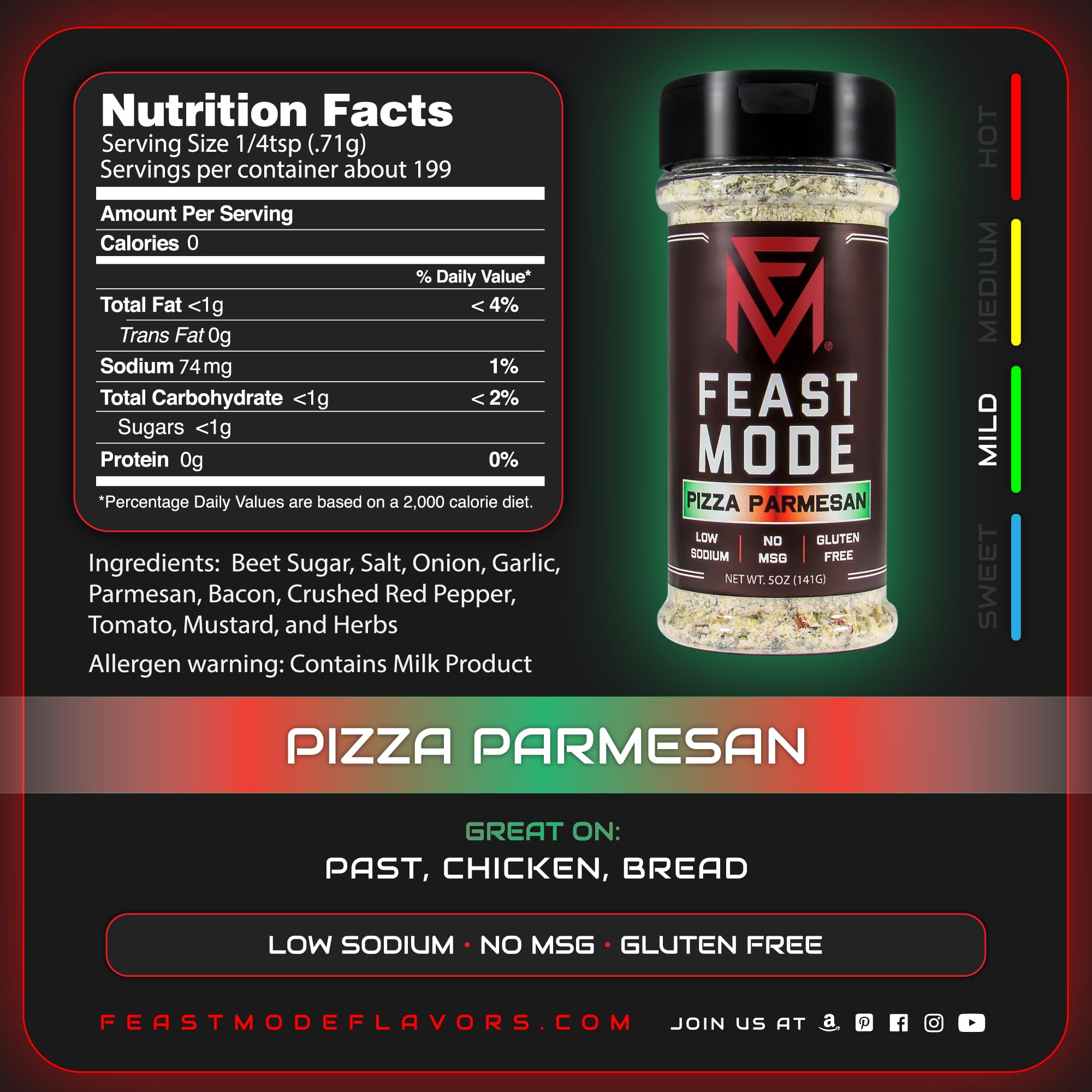 Feast Mode Flavors | Olympian Pack | 5 count | 5oz seasonings | meal prep seasoning, low sodium, no msg, gluten free, low calorie, no artificial