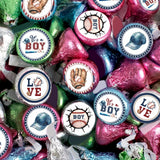 Baseball It's A Boy Mini Round Stickers - Baseball Gender Reveal Labels for Kisses Chocolates - Sports Theme Baby Shower Kids Birthday Candy Sticker