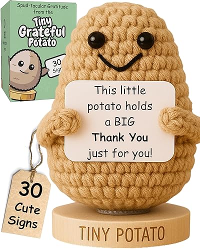 Thank You Gift - Tiny Potato with 30 Appreciation Signs - Funny Gratitude Gift for Women Men Coworker Doctor Nurse Teacher Boss Manager - Employees
