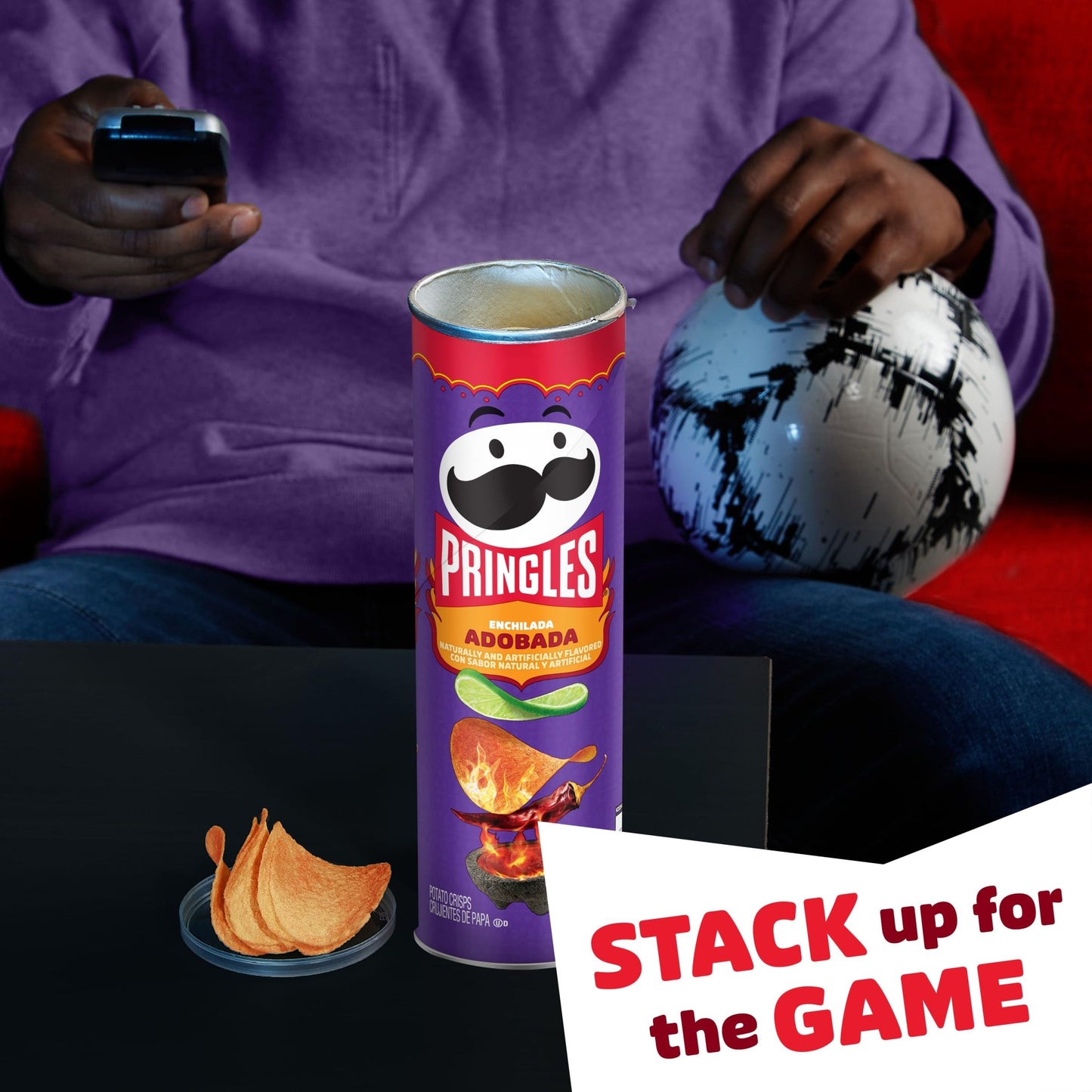 Pringles Potato Crisps, Lunch Snacks, On-the-Go Snack, Enchilada Adobada, 5.5oz Can (1 Can)