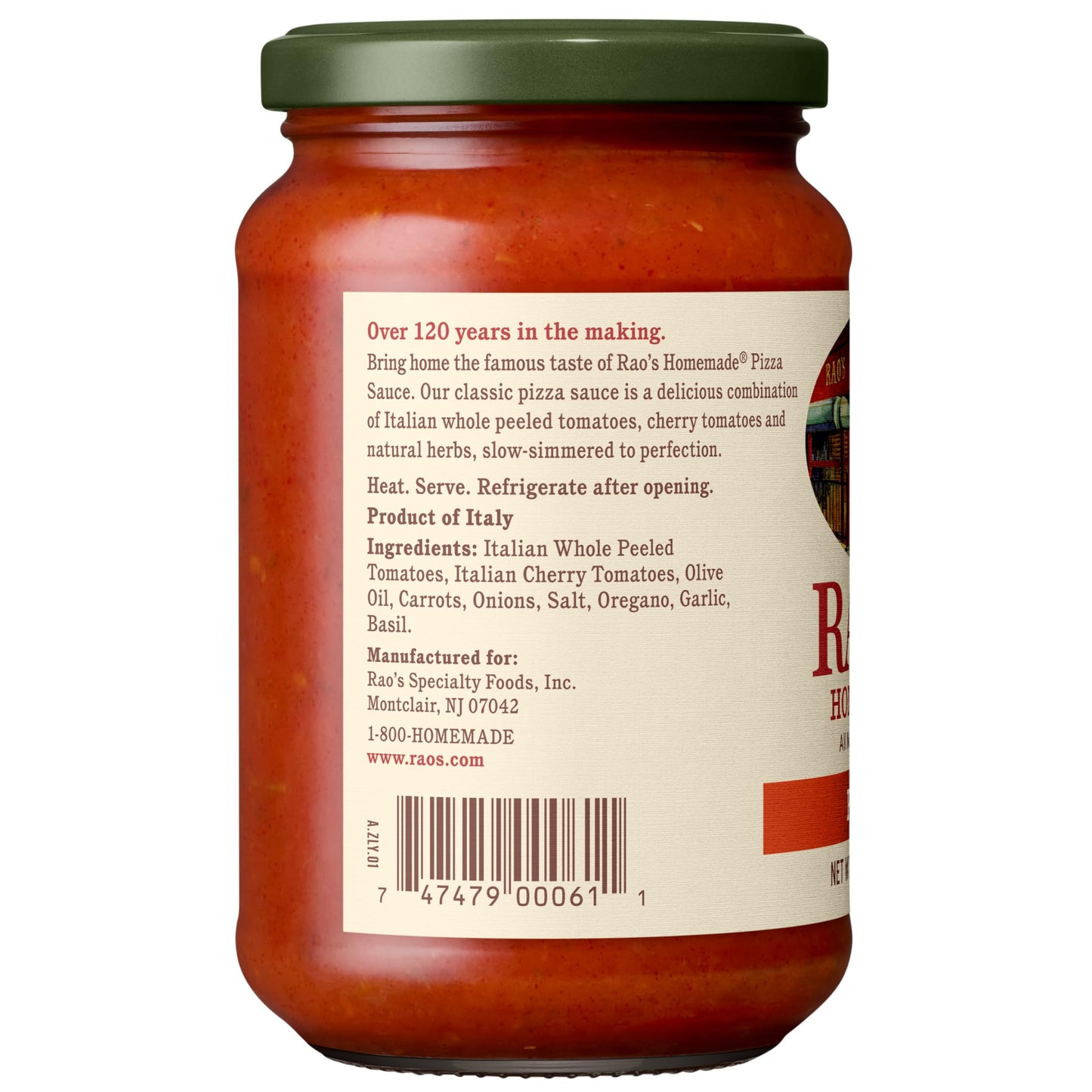 Rao's Homemade Classic Pizza Sauce Made with Italian Tomatoes, 12.3 oz