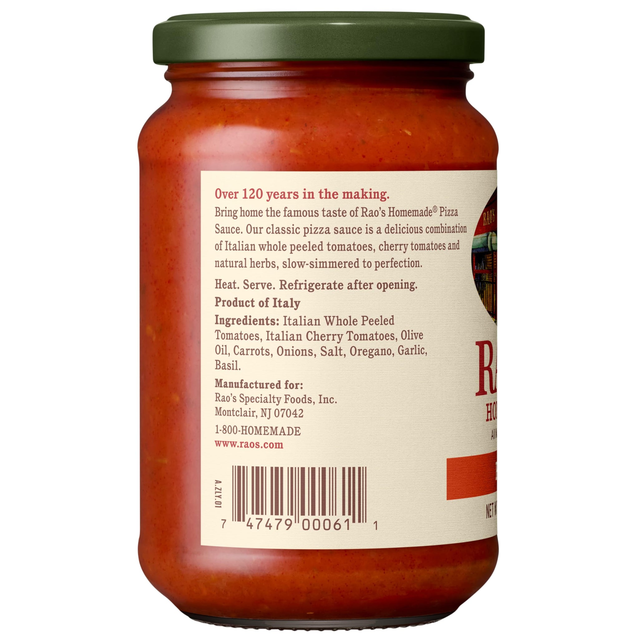 Rao's Homemade Classic Pizza Sauce Made with Italian Tomatoes, 12.3 oz