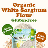 Food to Live Gluten-Free Organic White Sorghum Flour, 1 Pound - Non-GMO Whole Grains, Finely Ground, Pure, Raw. Good Source of Protein and Fiber