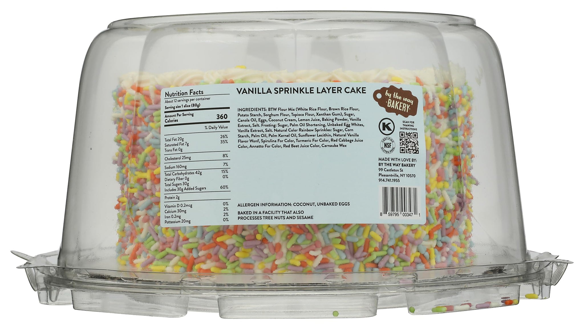 By the Way Bakery Vanilla Sprinkle Cake, 33 OZ