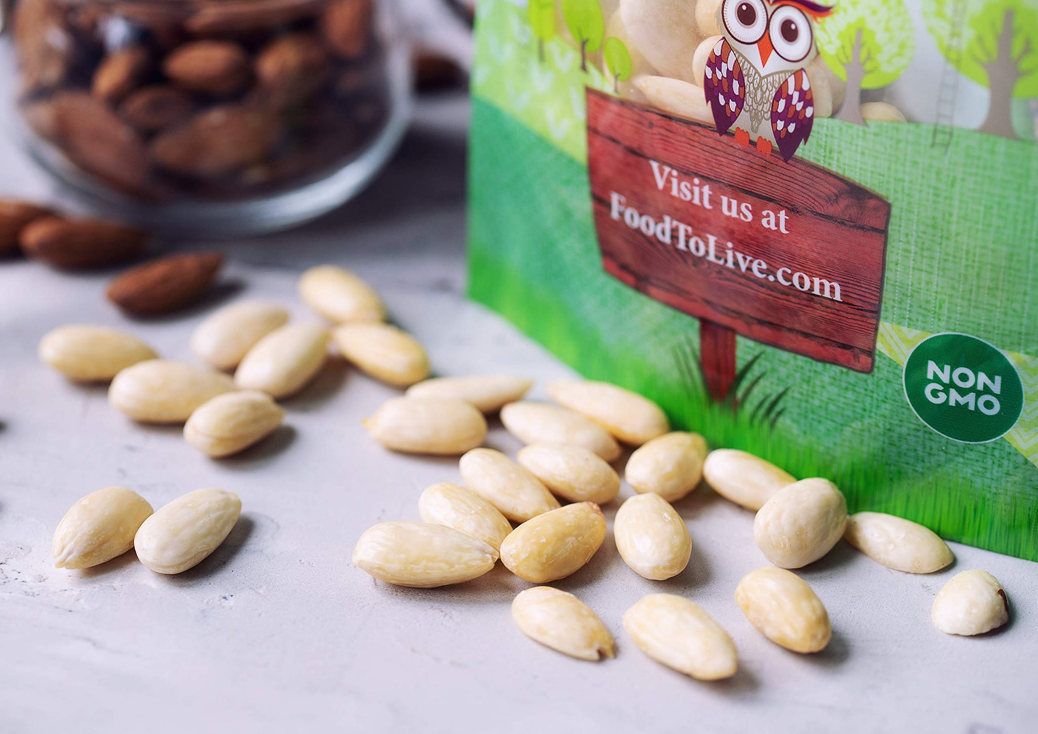 Food to Live Organic Blanched Whole Almonds, 1.5 Pounds - Non-GMO, Raw, Unpasteurized, Unsalted, Keto, Paleo, Kosher, Bulk, High in Protein, Dietary