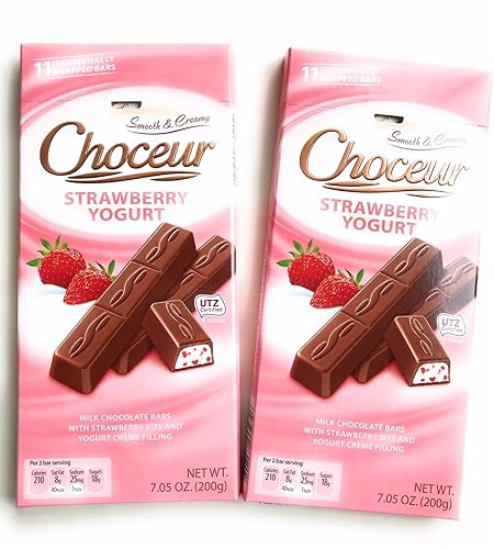 Choceur Milk Chocolate Bars with Strawberry and Yogurt (pack of 2)