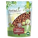 Food to Live Organic Dry Roasted Whole Almonds with Himalayan Salt, 1 Pound Non-GMO, Oven Roasted, Lightly Salted, No Oil Added, Vegan, Kosher. High