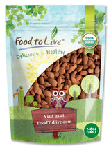 Food to Live Organic Dry Roasted Whole Almonds with Himalayan Salt, 1 Pound Non-GMO, Oven Roasted, Lightly Salted, No Oil Added, Vegan, Kosher. High