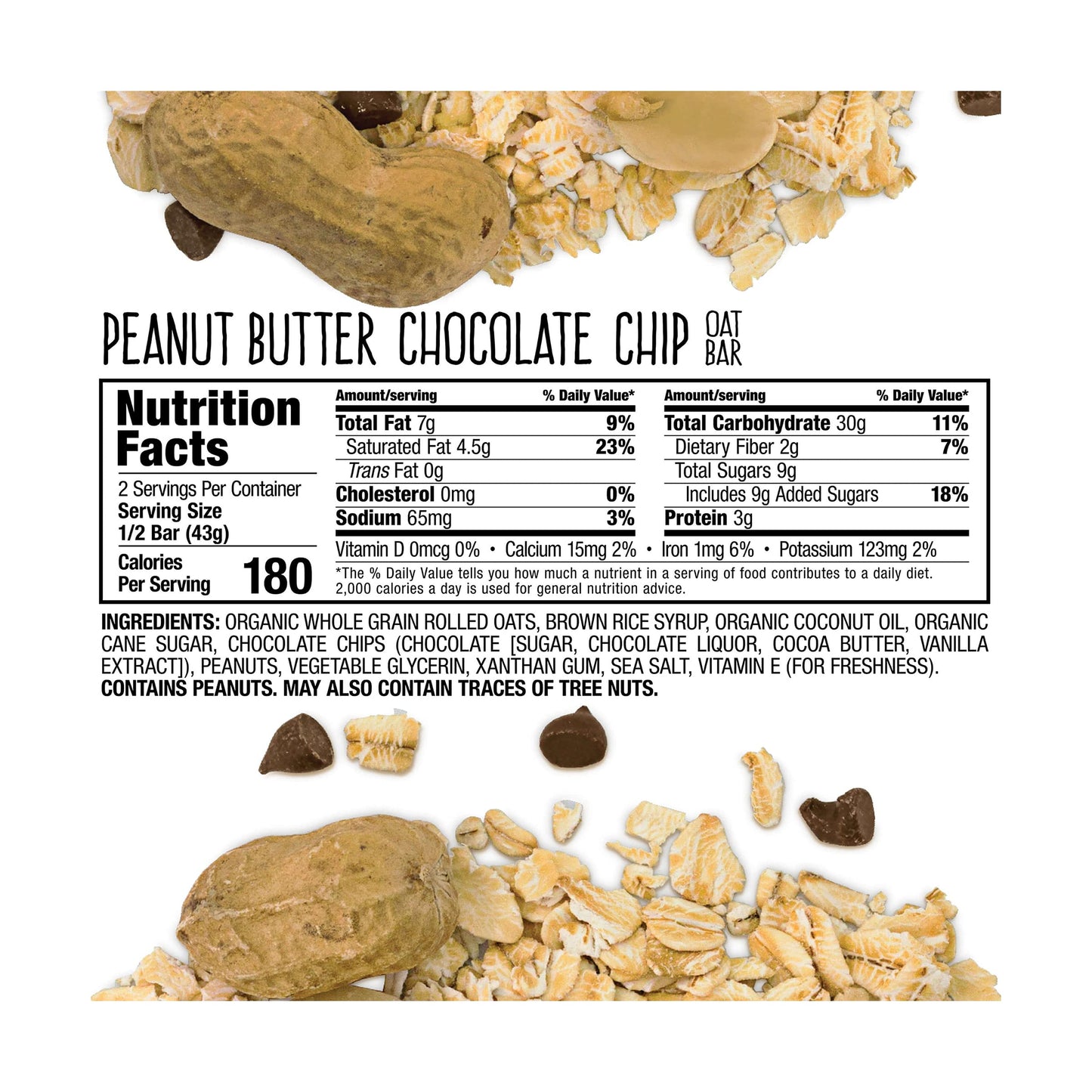 Bobo's Oat Bars, Peanut Butter Chocolate Chip, 3 Ounce