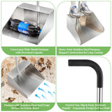 32In Extra Large Dust Pan with Long Handle,Heavy Duty Metal Dust Pan for Jumbo Debris Pan-Commercial Stand up Dustpan,Wide Mouth Outdoor Dustpan