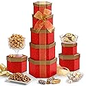 Broadway Basketeers Snacks and Sweets Ruby Red Gift Basket Tower, Anniversary, Birthday, Thinking of You for Women, Mom, Step-Mother, Wife
