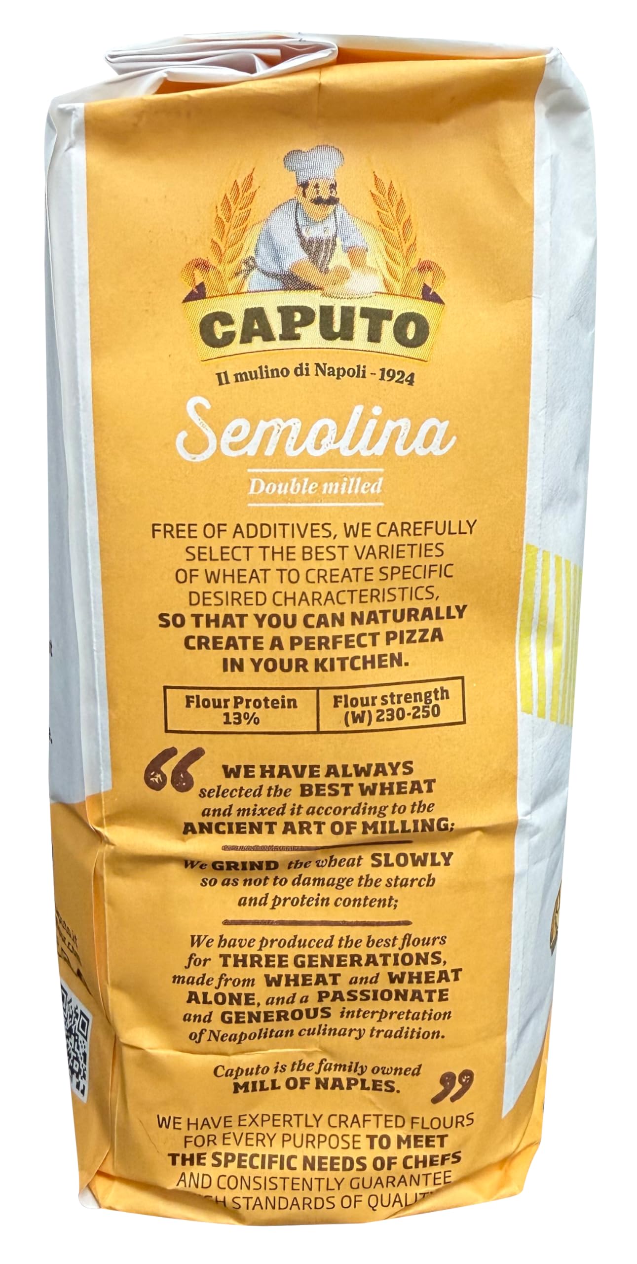 Molino Antimo Semolina Semola Flour, 1 Kilo bag , (Pack of 2)
