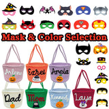 Personalized Halloween Basket, Trick or Treat Bags with Name for Kids Boys Girls Custom Woven Candy Bucket Pumpkin Gifts