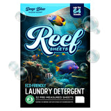 Reef Sheets Laundry Detergent Sheets, 64 loads, Hypoallergenic & Plastic-Free Eco-Friendly Packaging, Gentle on Skin, Tough on Stains