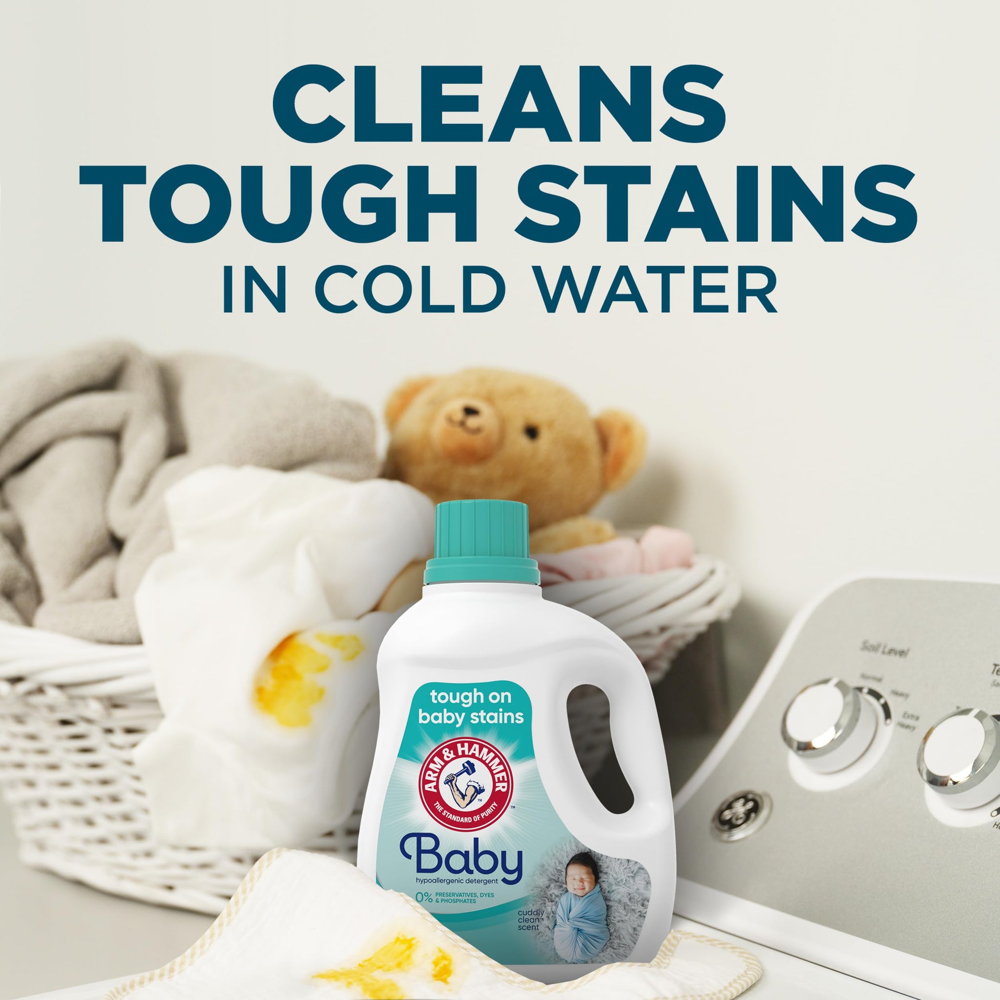 ARM & HAMMER Baby, 77 Loads Hypoallergenic Liquid Laundry Detergent, 100.5 fl oz