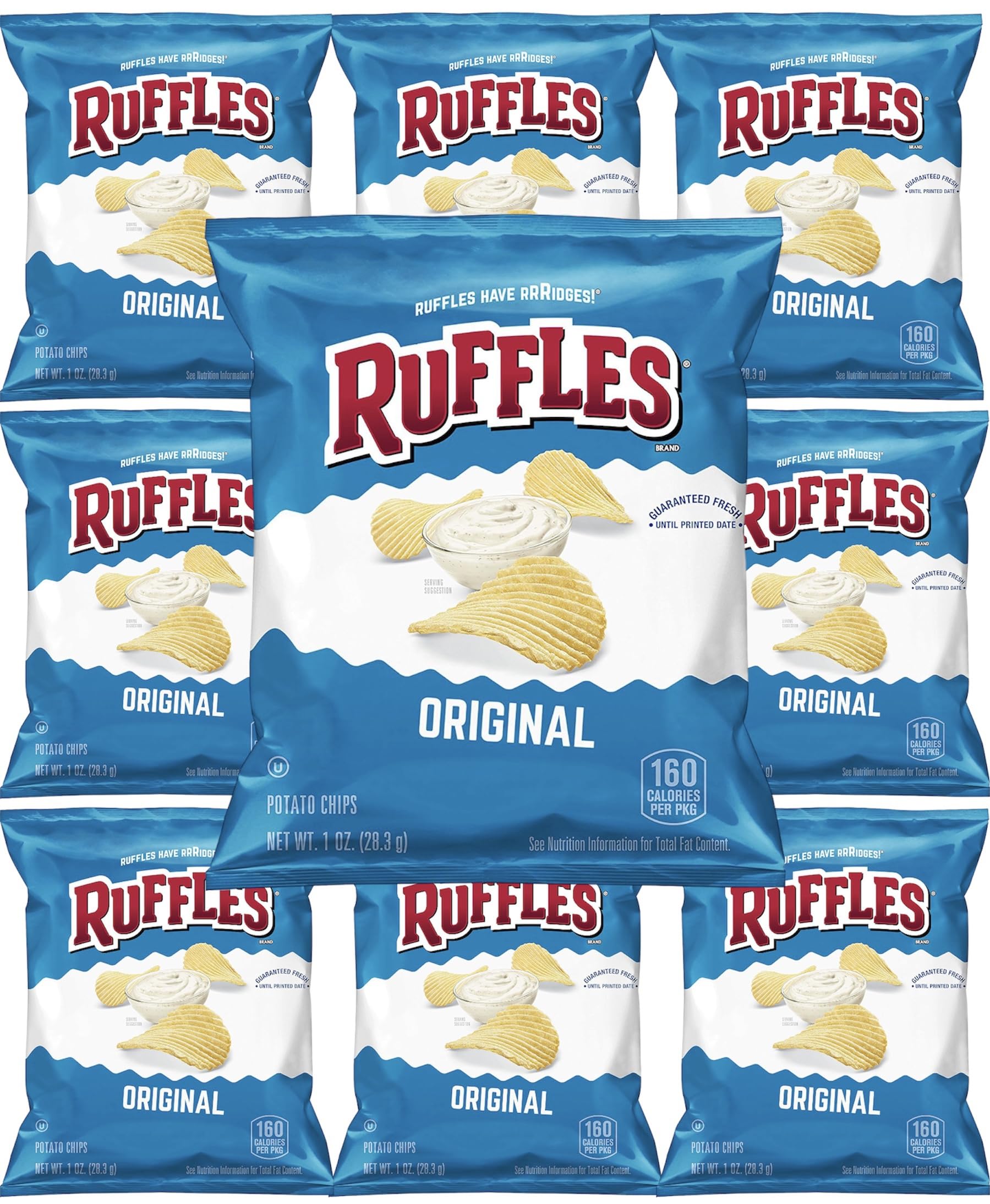 Ruffles Original Potato Chips, 1oz, 10 Count