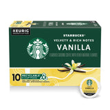 Starbucks K-Cup Coffee Pods, Flavored Hot or Iced Coffee, Vanilla, 10 Keurig Pods
