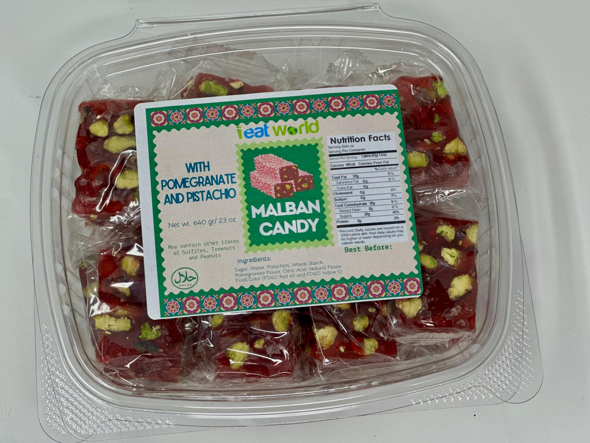 IEATWORLD Premium Malban & Nougat Candy Assortment - 12 Varieties of Nut & Fruit Flavors | Authentic Middle Eastern Halal Sweets, Perfect for Gifting