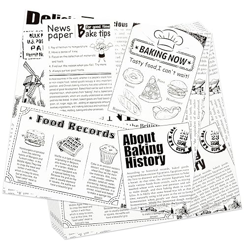 Premium Deli Paper 10"x10"- 200 Pk - Sandwich Wrapping Greaseproof Paper Sheets, Bread/Rolls Deli Paper Liners, Baskets Lining Wrappers for Fish