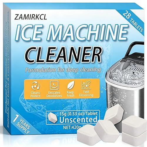 Ice Machine Cleaner Tablets, 28 Count, Nickel-Safe Descaling Formula, No Damage to Nickel Plating, Compatible with All Major Brands, Ideal