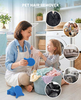 Waaqkid 12PCS Reusable Pet Hair Remover for Laundry, Pet Hair Catcher Lint Remover Tool for Washer Dryer - Effectively Removes Fur, Dander from