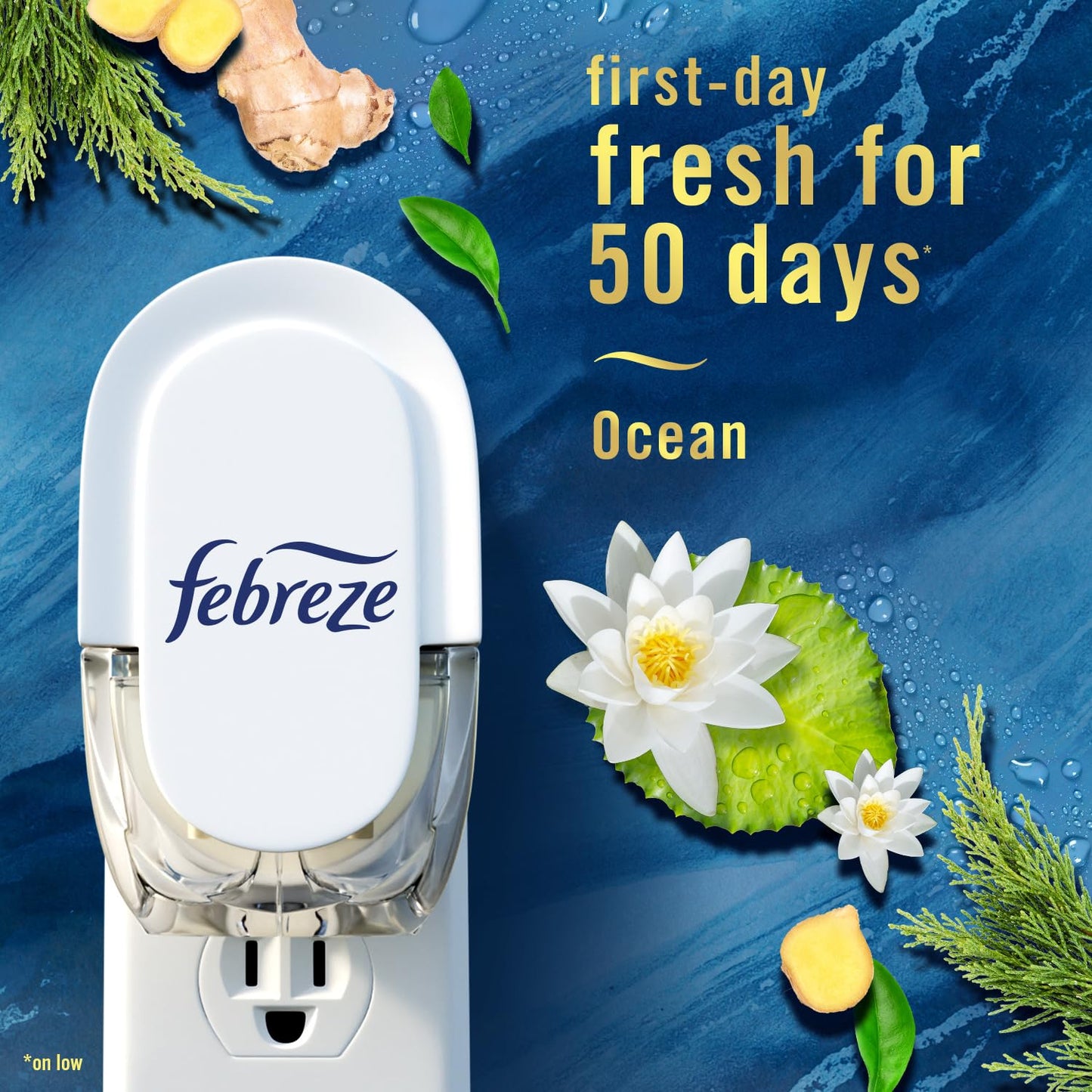 Febreze Plug In Air Freshener, Odor-Fighting Scented Oil Refill, Air Fresheners for Home and Bathroom and Kitchen, Long Lasting for Strong Odors