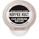 Koffee Kult Premium Decaf Colombia Medium Roast Coffee Single Serve coffee cups in pods - 64 count