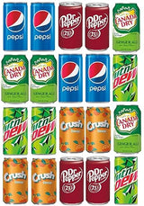 BeeQ BOX - (Pack of 20) mini Soda 7.5 OZ Variety Pack | Multi Flavor Soft Drink Bundle | Assortment Soda Refrigerator Restock Kit of Soda
