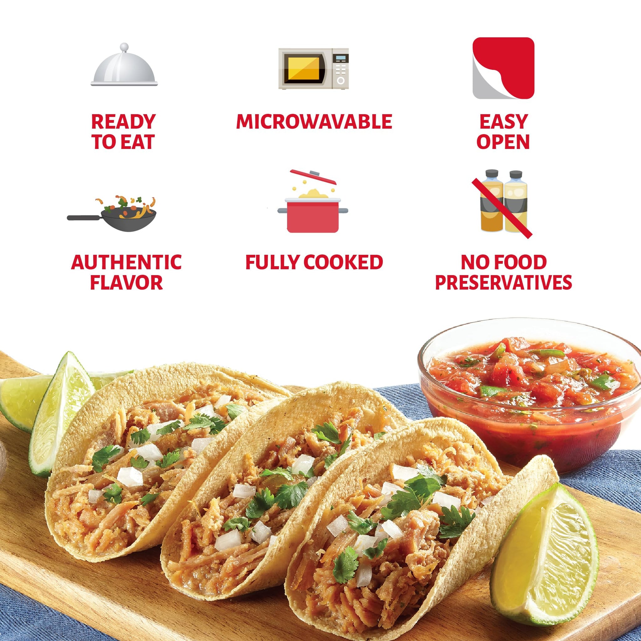 Chata Authentic Mexican Carnitas, Slow Cooked Pork, 8 oz, Pack of 2