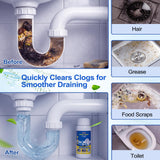 2-Pack Powerful & Safe Sink and Drain Cleaner Powder, Fast Foaming Sink & Drain Cleaner Effectively Dissolves Blockages And Unclogs Pipes |