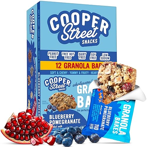 Cooper Street Granola Bakes - Soft Baked Oats, Grain & Seeds Breakfast Granola Cookie Bars - Nut & Dairy Free, Low Sodium, Healthy Lunchbox Snacks