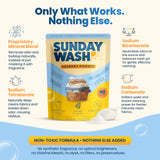 Sunday Wash Natural Laundry Detergent Powder | Mineral Based, All Natural, Fragrance Free Household | Mineral Powered Deep Clean, Powder Laundry