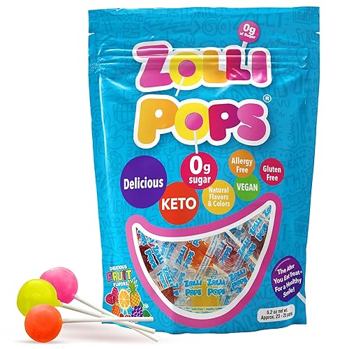 Zollipops Clean Teeth Lollipops, Anti Cavity with Xylitol, Sugar Free Candy for a Healthy Smile Great for Kids, Diabetics and Keto Diet, Natural Fruit